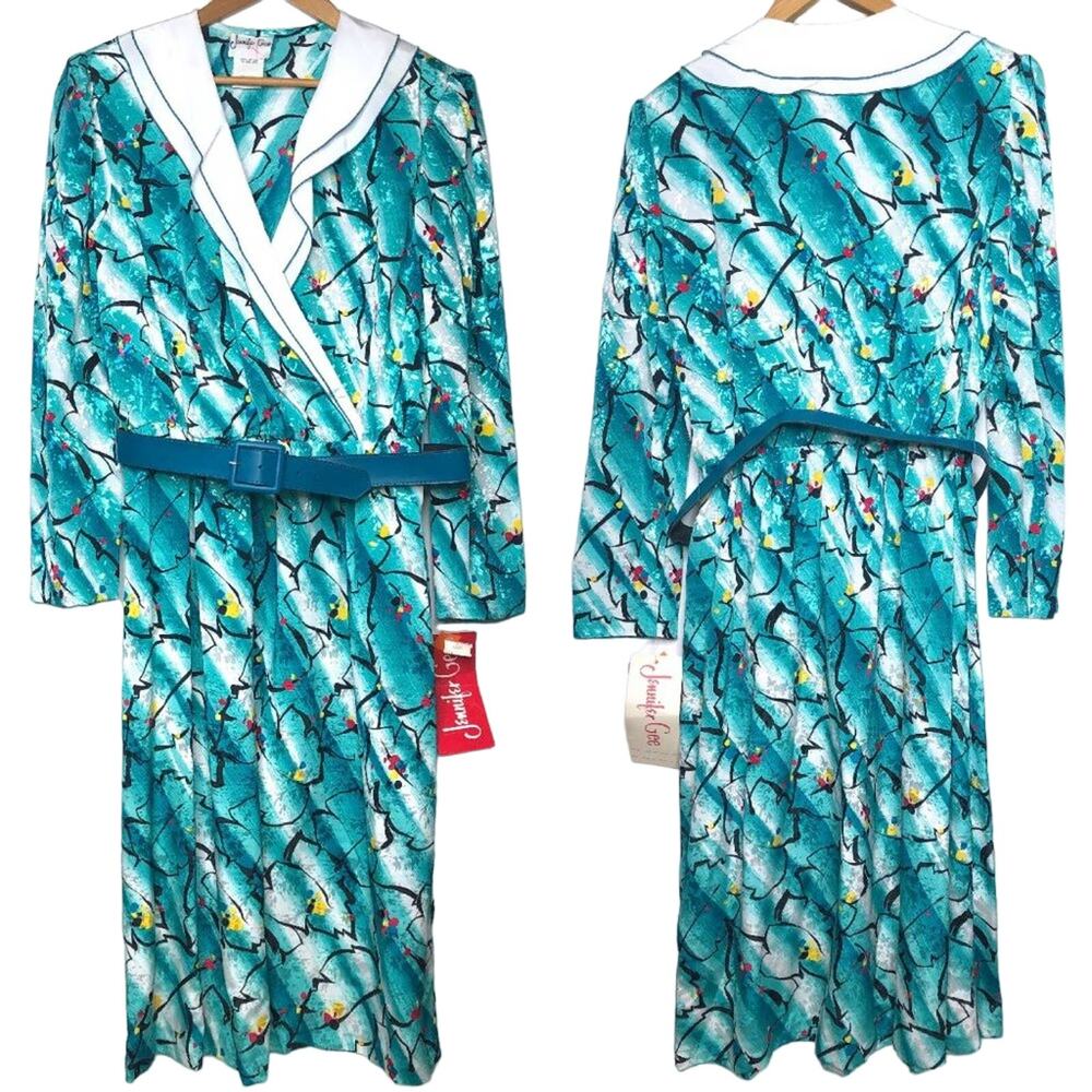 Vintage Deadstock Jennifer Gee 80s Belted Dress